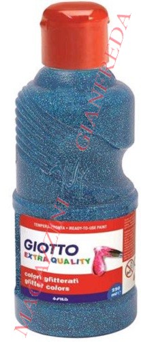 GIOTTO GLITTER FLACONE TEMPERA PRONTA ML. 250 CIANO